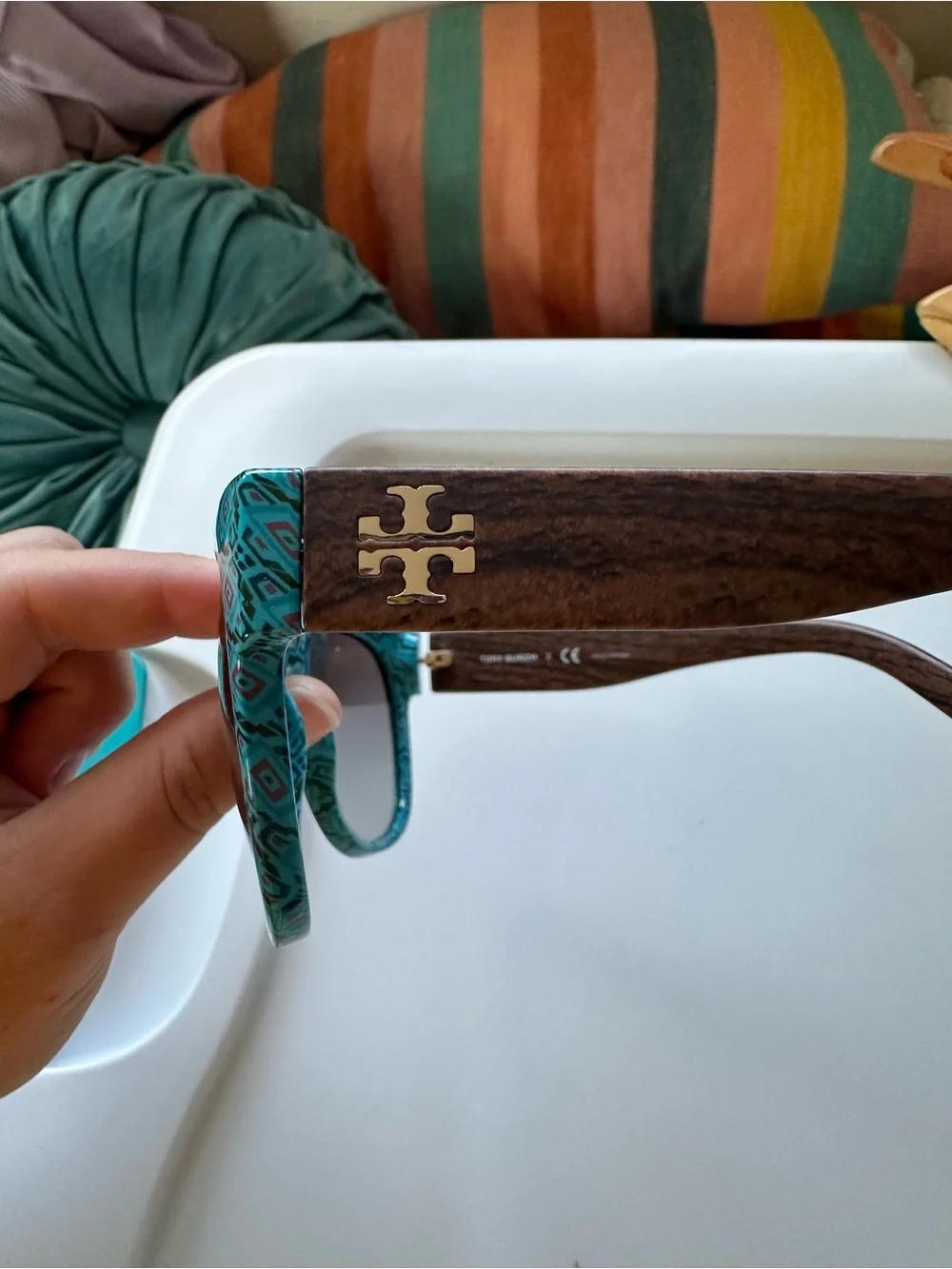 Tory Burch Teal Patterned Sunglasses